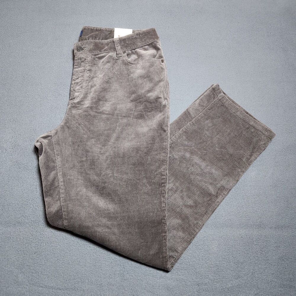 Talbots Corduroy Pants Women 16W Heritage Brown High Rise Straight Leg NWT